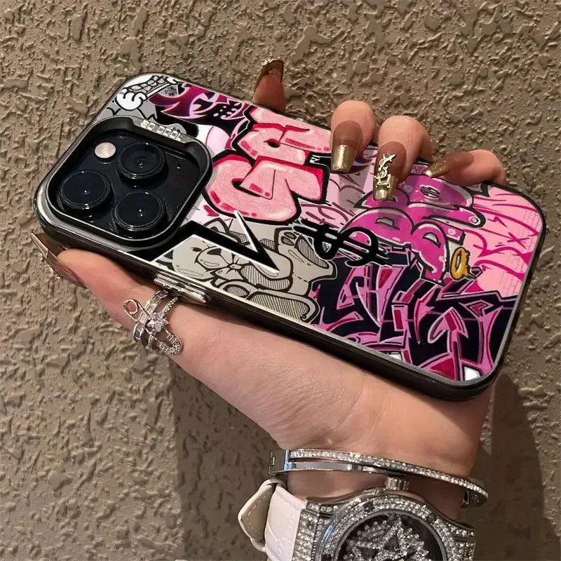 Trendy Graffiti Cool Art Phone Case for 16 Cases 16E 17 15 14 13 12 11 Pro X XR 7 8 Plus Anti Fall Matte Cover