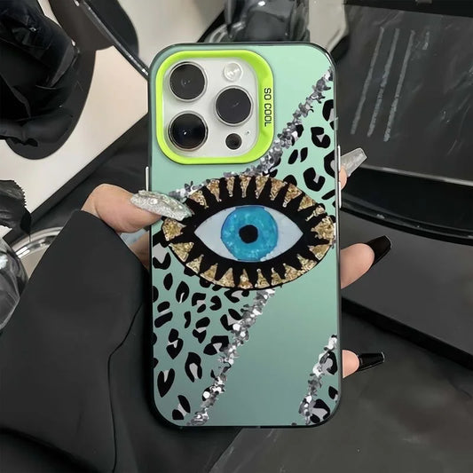Trendy Blue Eye Leopard Print Phone case for Iphones 15 Pro Max Phone Accessories for IPhone17  16 Pro Max 15 14 13 12  Max/Plus