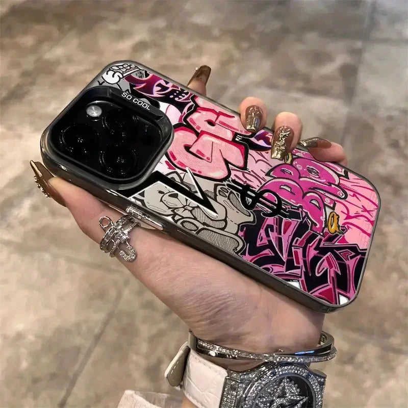 Trendy Graffiti Cool Art Phone Case for 16 Cases 16E 17 15 14 13 12 11 Pro X XR 7 8 Plus Anti Fall Matte Cover