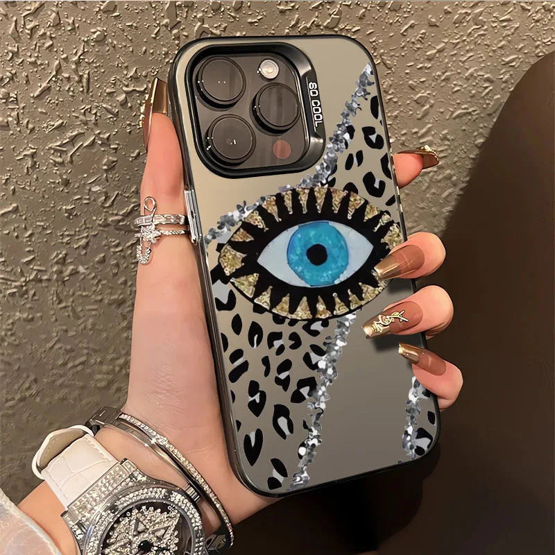 Trendy Blue Eye Leopard Print Phone case for Iphones 15 Pro Max Phone Accessories for IPhone17  16 Pro Max 15 14 13 12  Max/Plus